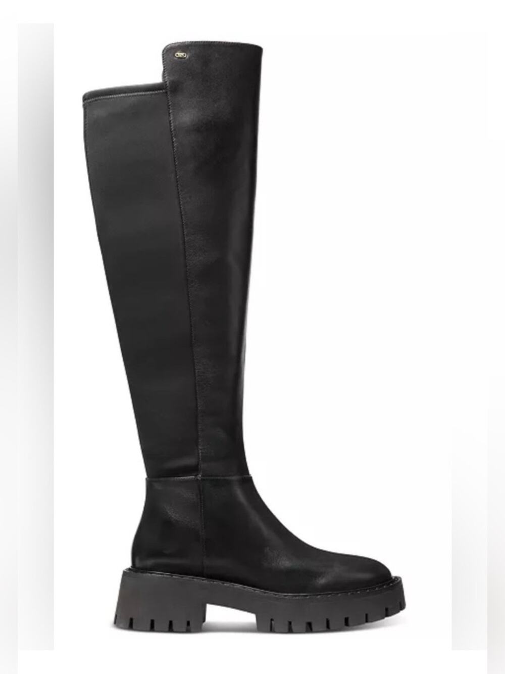 Michael Kors | Asher Knee High Leather Boots Chunky Lug Sole Black Size 5